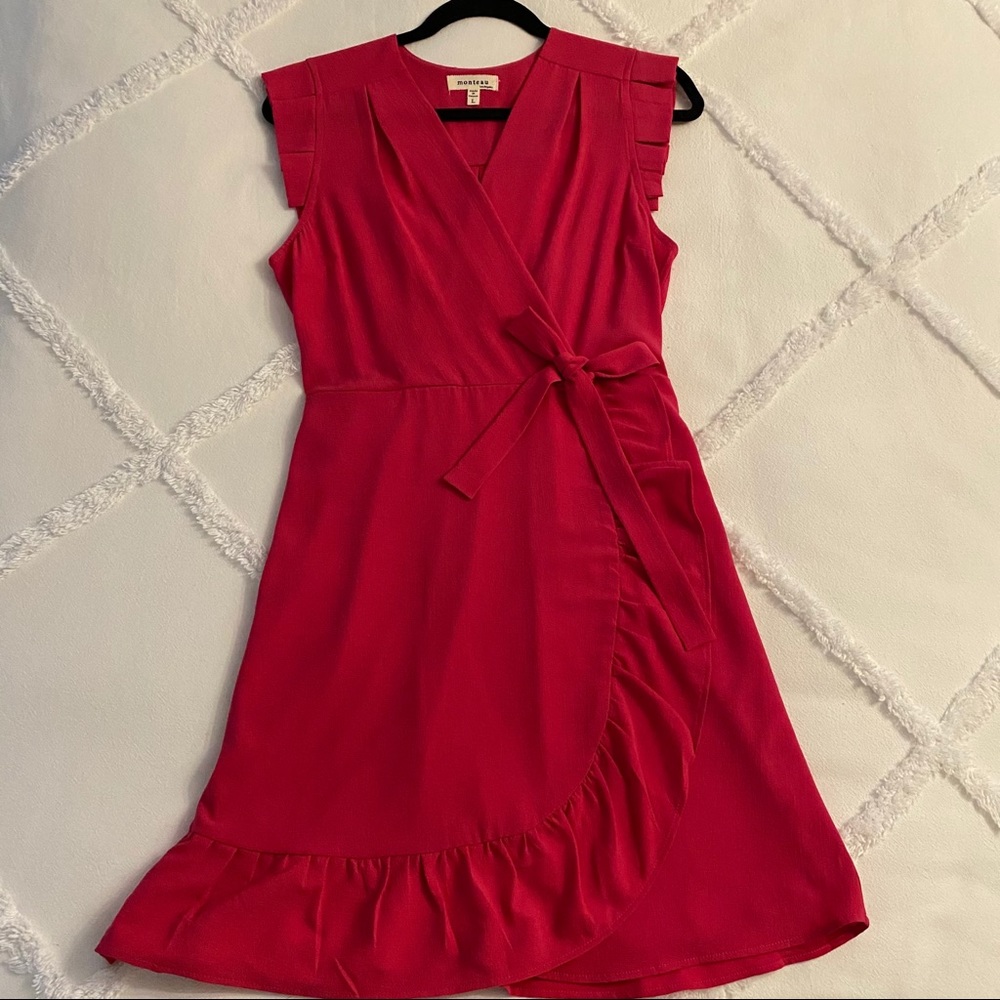 Monteau Faux Wrap Dress - Brand New Size L